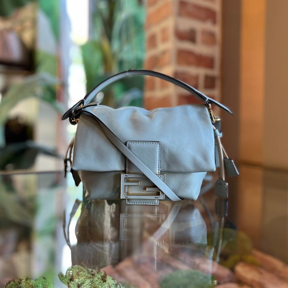 FENDI Mamma Baguette Small Nappa Leather Crossbody Bag